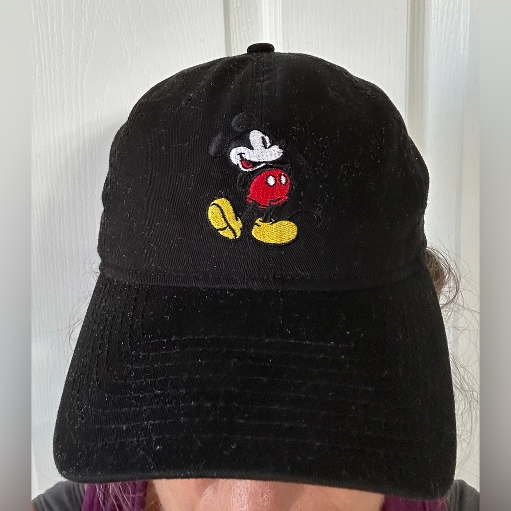 Disney Black Baseball Cap with Subtle White Logo Details